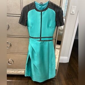 J Mendal Teal Green & Black Cocktail Dress